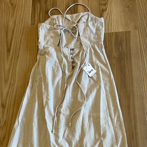 NWT Free People linen Lacy up dress with slit